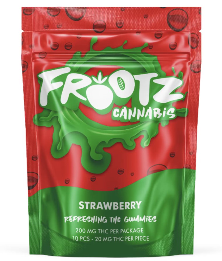 Photograph of product: Frootz Strawberry Gummies 200mg Rec