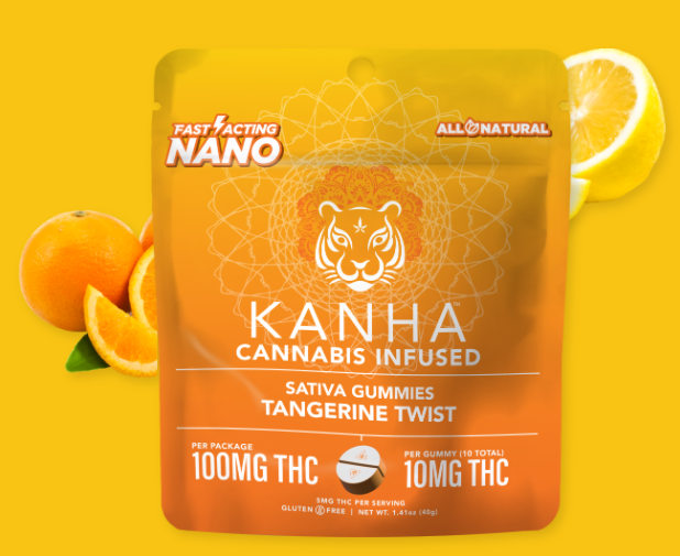 Photograph of product: Tangerine Twist Nano Gummies | 100mg - Kanha