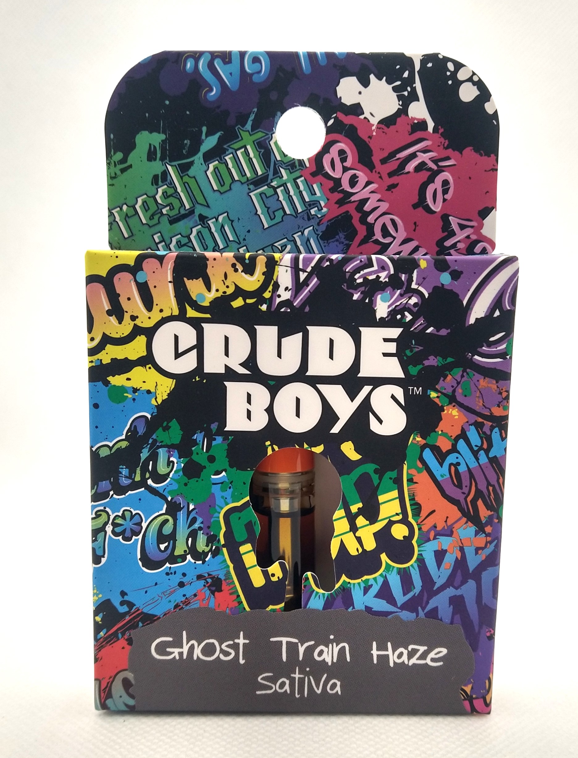 Photograph of product: Crude Boys | Ghost Train Haze | Vape Cart Oui'd