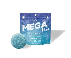 Photograph of product: Grn l Razzleberry Mega Pearl 1:1 (TH-oui:CBG) l 1pk l 100mg