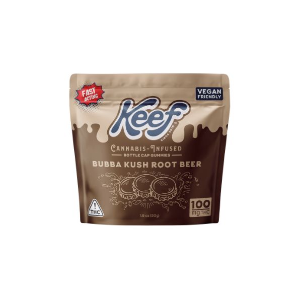 Photograph of product: Keef Bubba Kush Root Beer Gummies 100mg