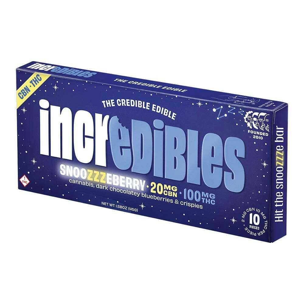 Photograph of Product: Incredibles 5:1 Snoozzzeberry Dark Chocolate Bar 100mg 20pk