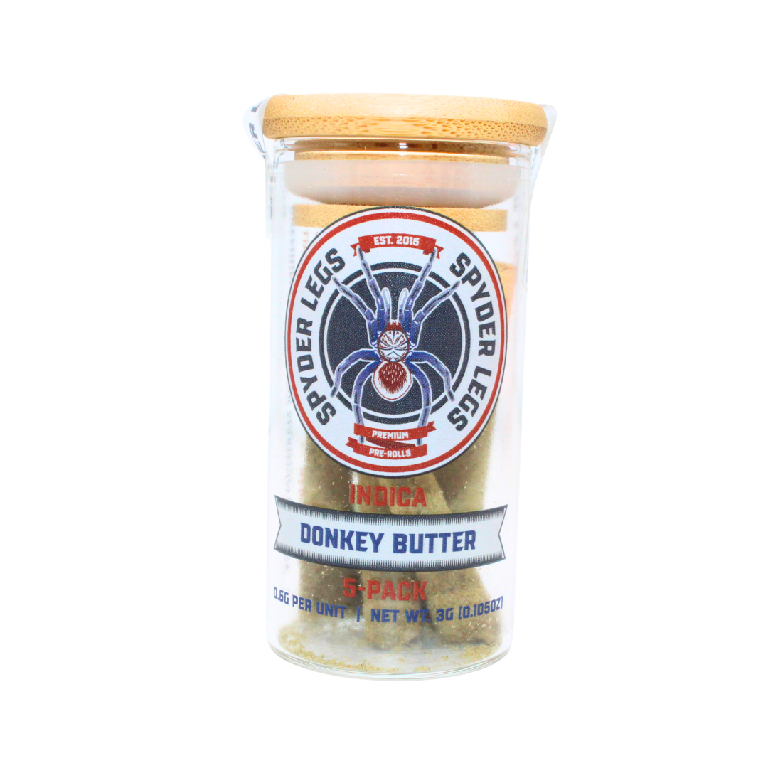 Photograph of product: Spyder Legs - 3g Infused Pre-Rolls 5pk - Donkey Butter
