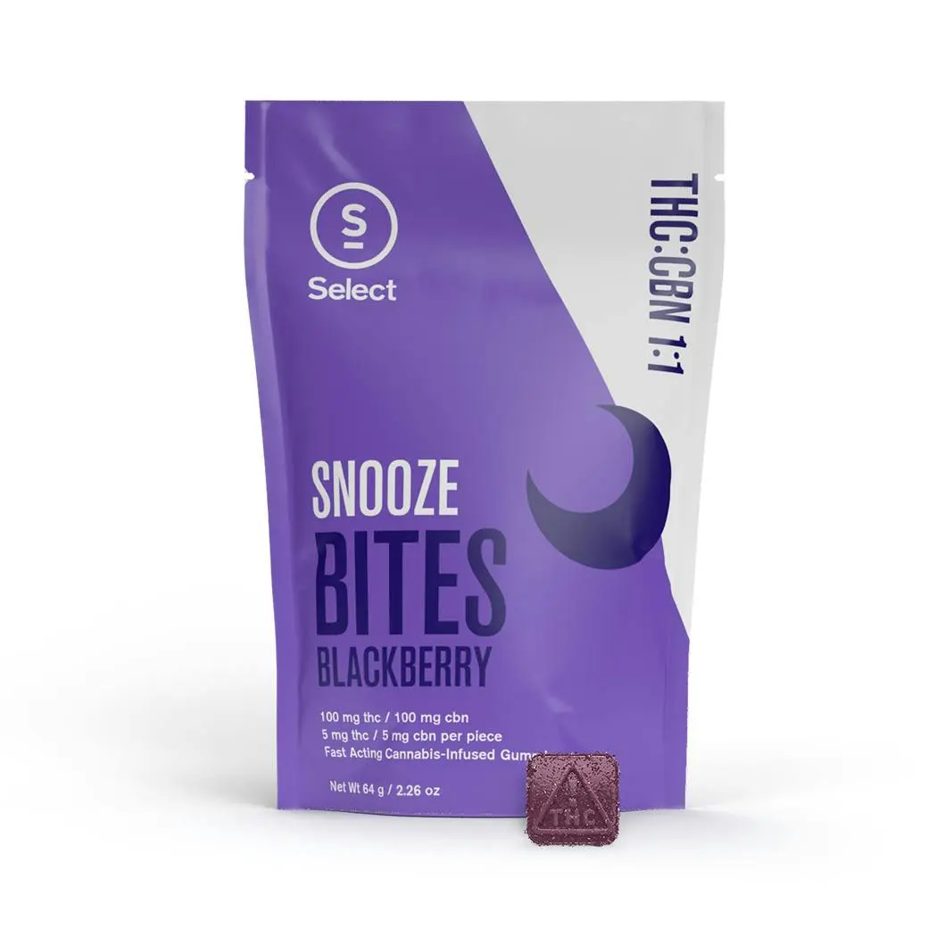 Photograph of product: Select - Blackberry Snooze Bites 1:1 TH-oui:CBN 20pk