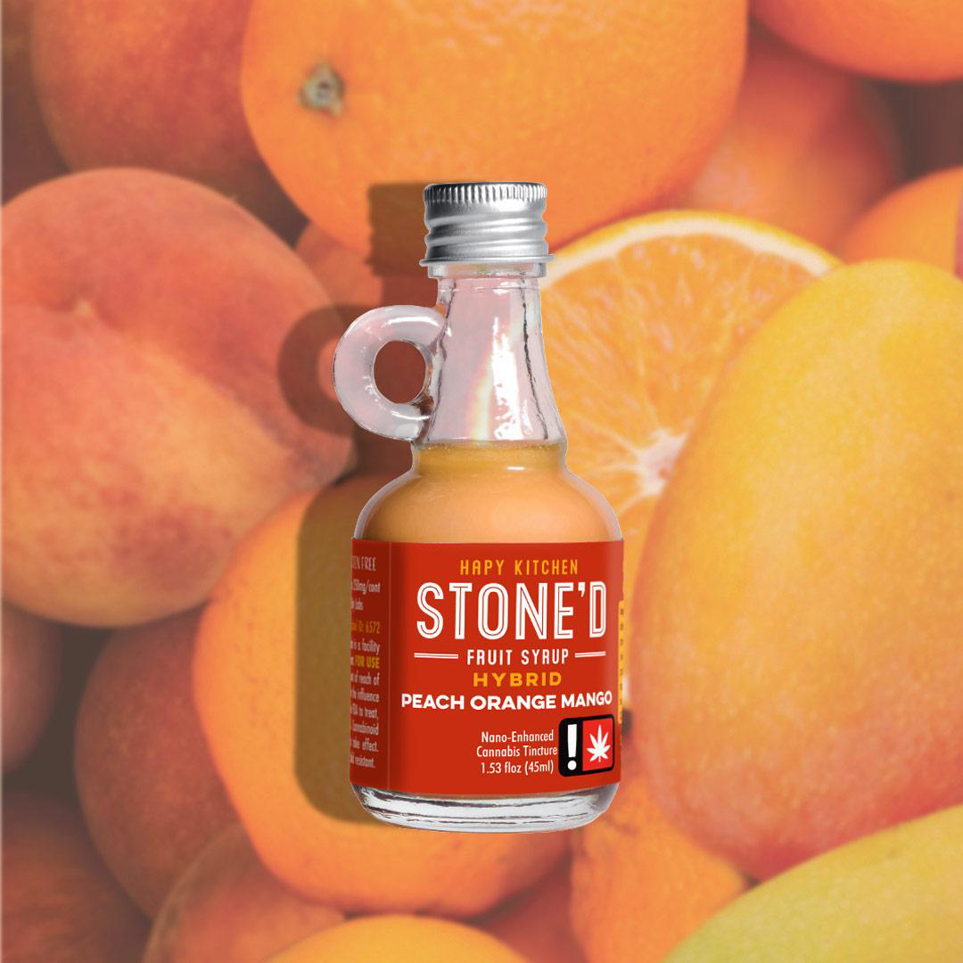 Photograph of product: Peach Orange Mango 250mg Stoned Fruit Syrup (Hapy Kitchen)