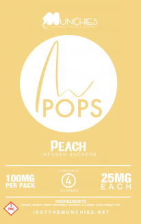 Photograph of product: Lollipops | Peach | 4pk 100mg