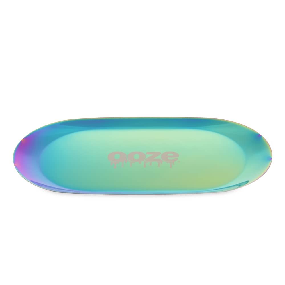 Photograph of product: Cannatron - OOZE - Metal Rolling Tray (Aura Rainbow)