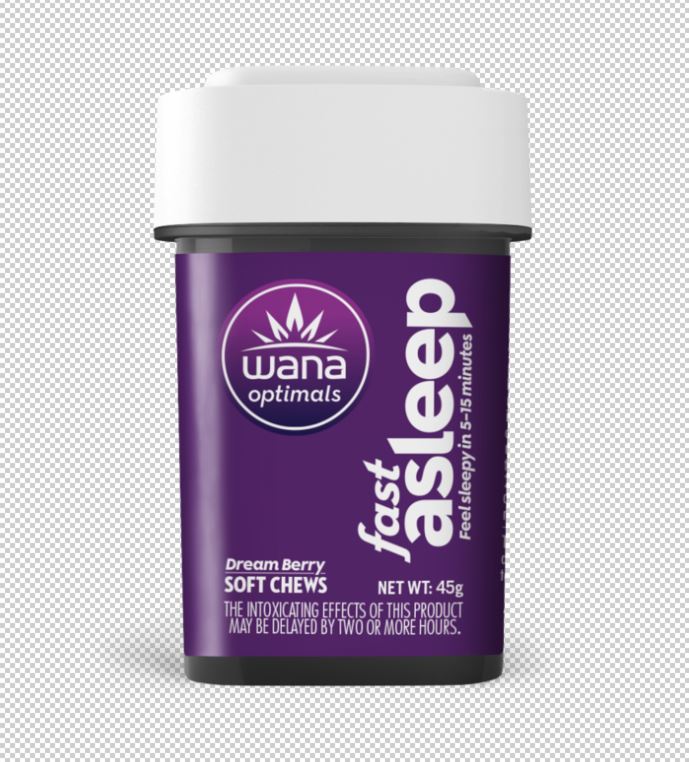 Photograph of product: Wana Fast Asleep Gummies 10mg CBD x 10-Pack