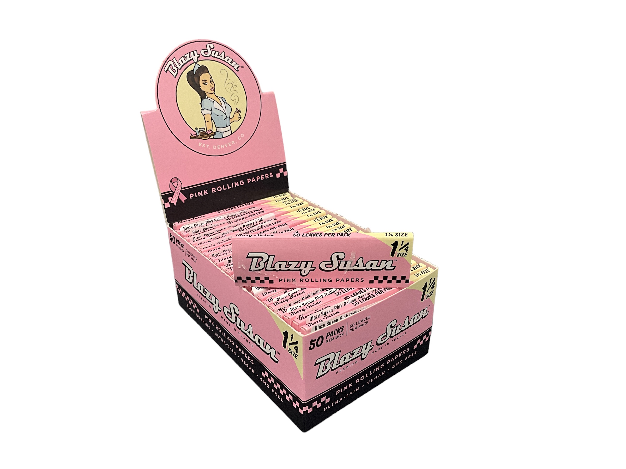 Photograph of product: Blazy Susan Pink Rolling Papers 1'1/4
