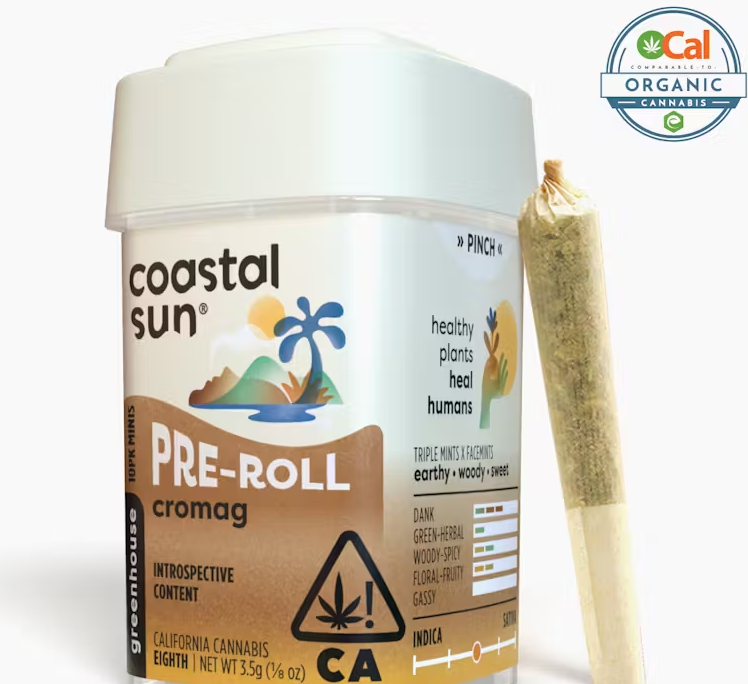 Photograph of product: Coastal Sun Cromag Greenhouse Hybrid Preroll 10pk 3.5g