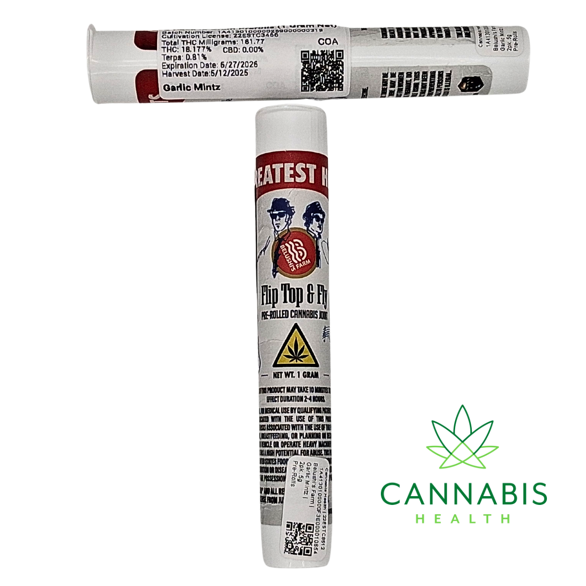 Photograph of product: Belushi's Farm | Garlic Mintz | 2pk Pre-Rolls