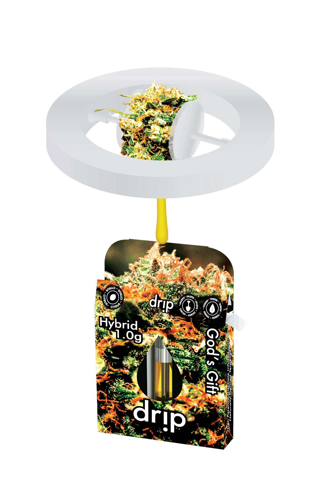 Photograph of product: Drip 1g Cartridge - Gods Gift (Hybrid)