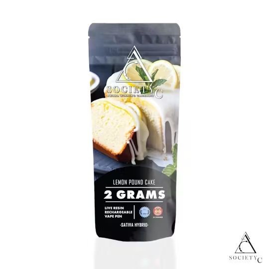 Photograph of product: Society C - Live Resin 2G Disposable - Lemon Pound Cake
