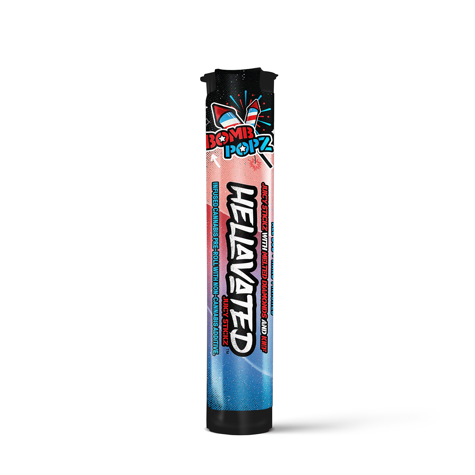 Photograph of product: Hellavated - Juicy Stickz -- Bomb Popz -- Infused Preroll