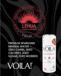 Photograph of product: Voila Watermelon Infused Sparkling Water 355ml (10mg TH-oui/5mg CBD),