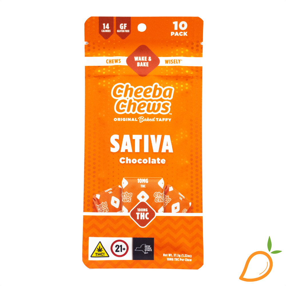 Photograph of product: 100mg Oui'd Chocolate Taffy Cheeba Chews