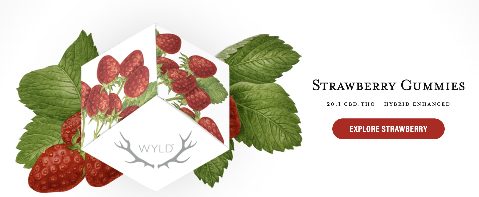 Photograph of product: WYLD GUMMIES STRAWBERRY CBD:TH-oui 1MG TH-oui 20MG CBD EACH (200MG) CBD (10MG) TH-oui PER PACK