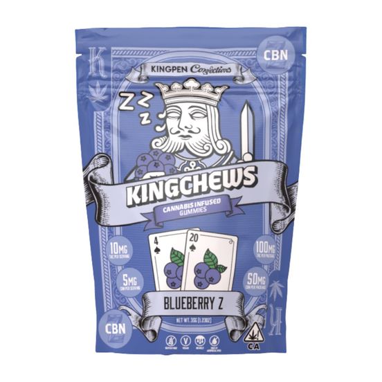 Photograph of product: Kingpen Fruit Chews Blueberry Z 100mg TH-oui / 50mg CBN - 