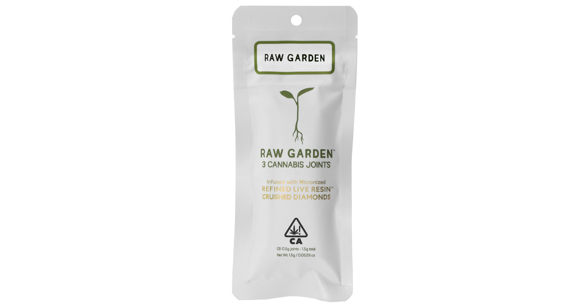 Photograph of product: RAW GARDEN LEMON PUNCH 3PK INFUSED PREROLLS