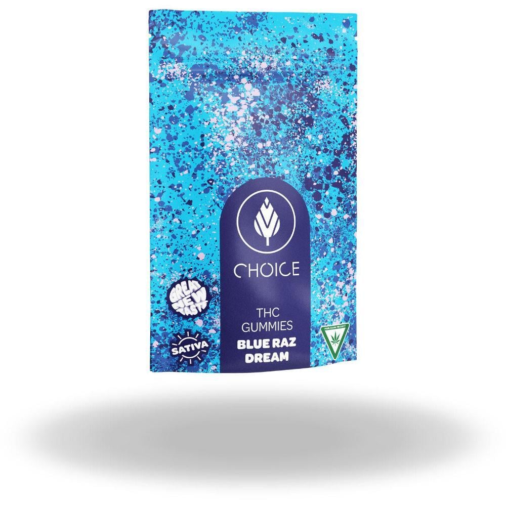 Photograph of product: Choice Chews - Gummies - 100mg - Blue Raz Dream - Oui'd