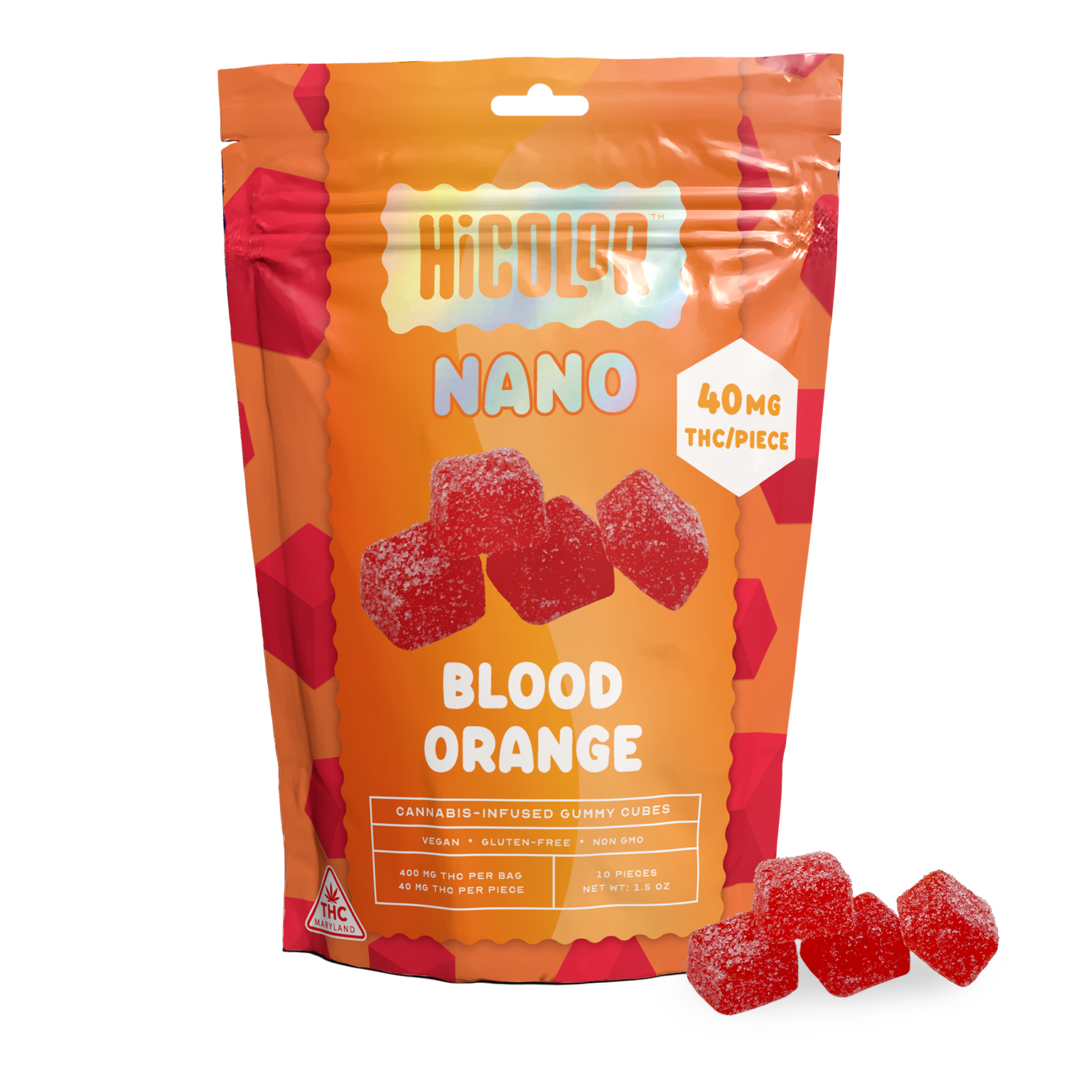 Photograph of product: HiColor | Blood Orange (H) | 40mg x 10ct Chews