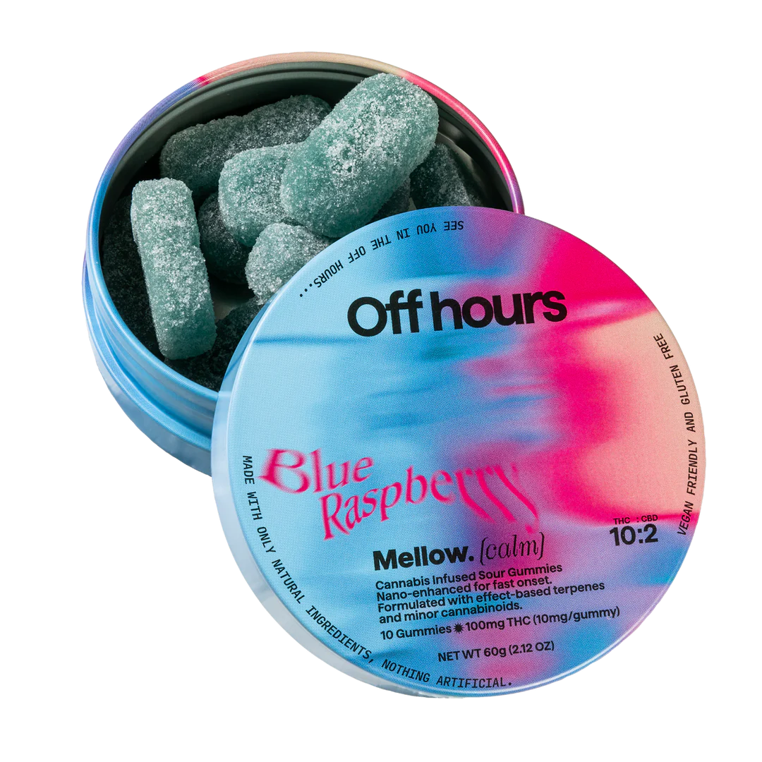 Photograph of product: Blue Raspberry "Mellow" | 10 Pack | Gummies | TH-oui: 100mg