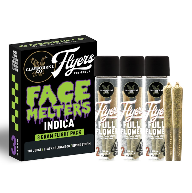 Photograph of product: Claybourne Co. - Flyers Full Flower - 6pk Pre Rolls - Face Melters