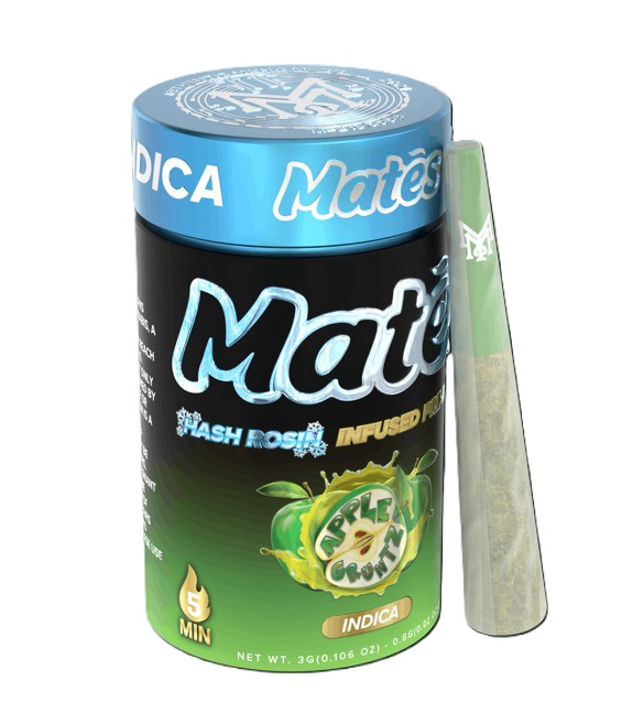 Photograph of product: MATES | APPLE GRUNTZ | .6GX5PACK-au chocolat INFUSED PREROLLS