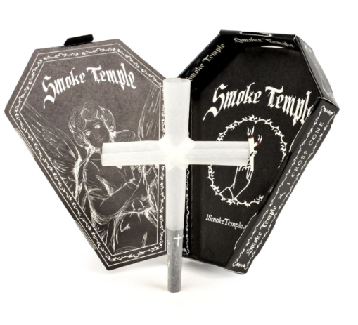 Photograph of product: SMOKE TEMPLE PRE ROLLED CROSS CONE