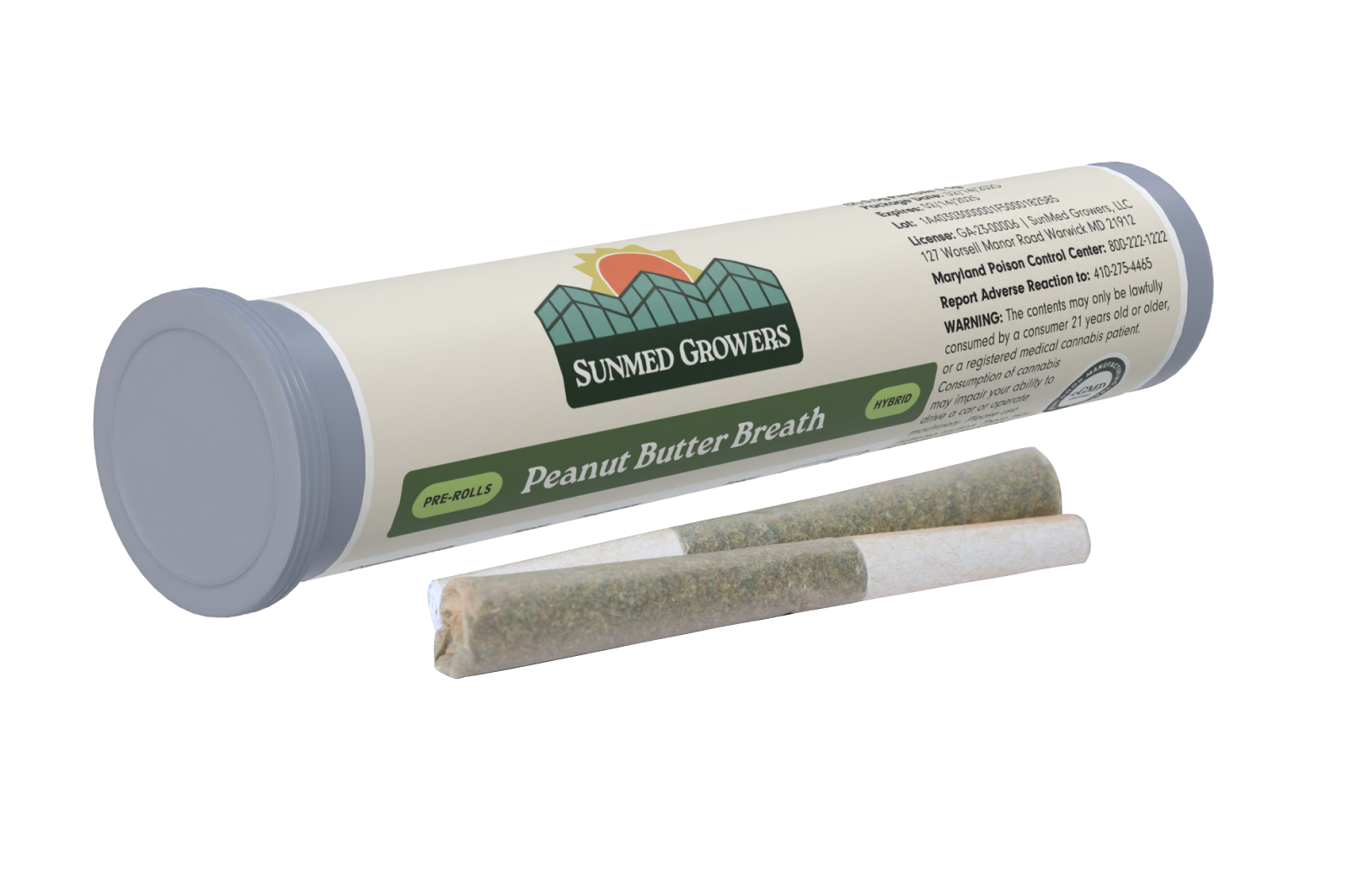 Photograph of product: SunMed Peanut Butter Breath 2pk of 0.5g Pre Rolls