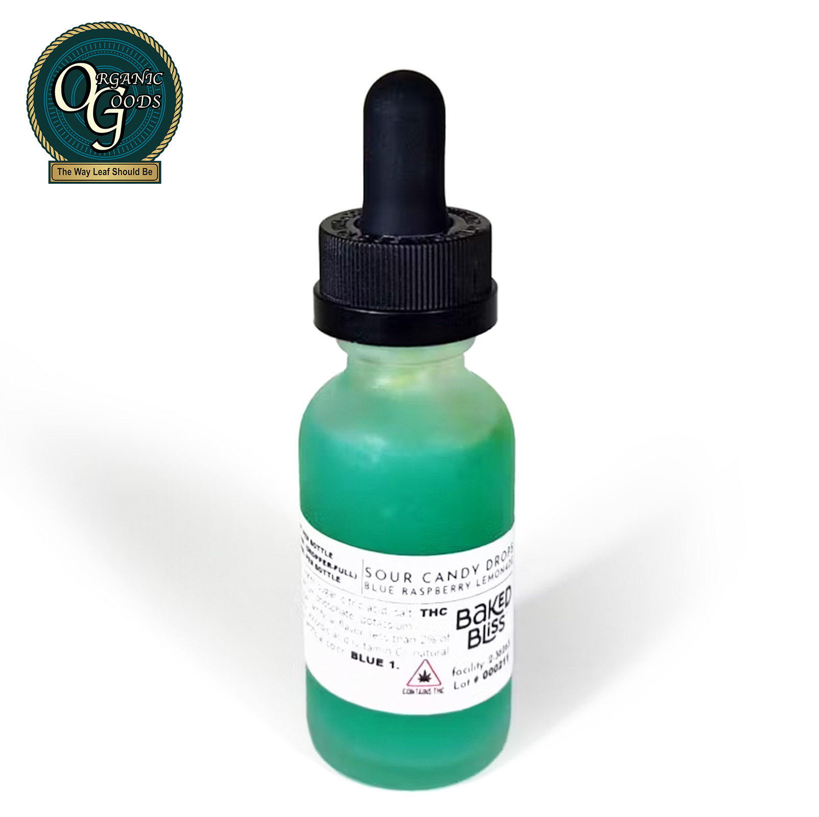 Photograph of product: Baked Bliss  Sour Candy Drops Blue Raspberry Lemonade 600 MG