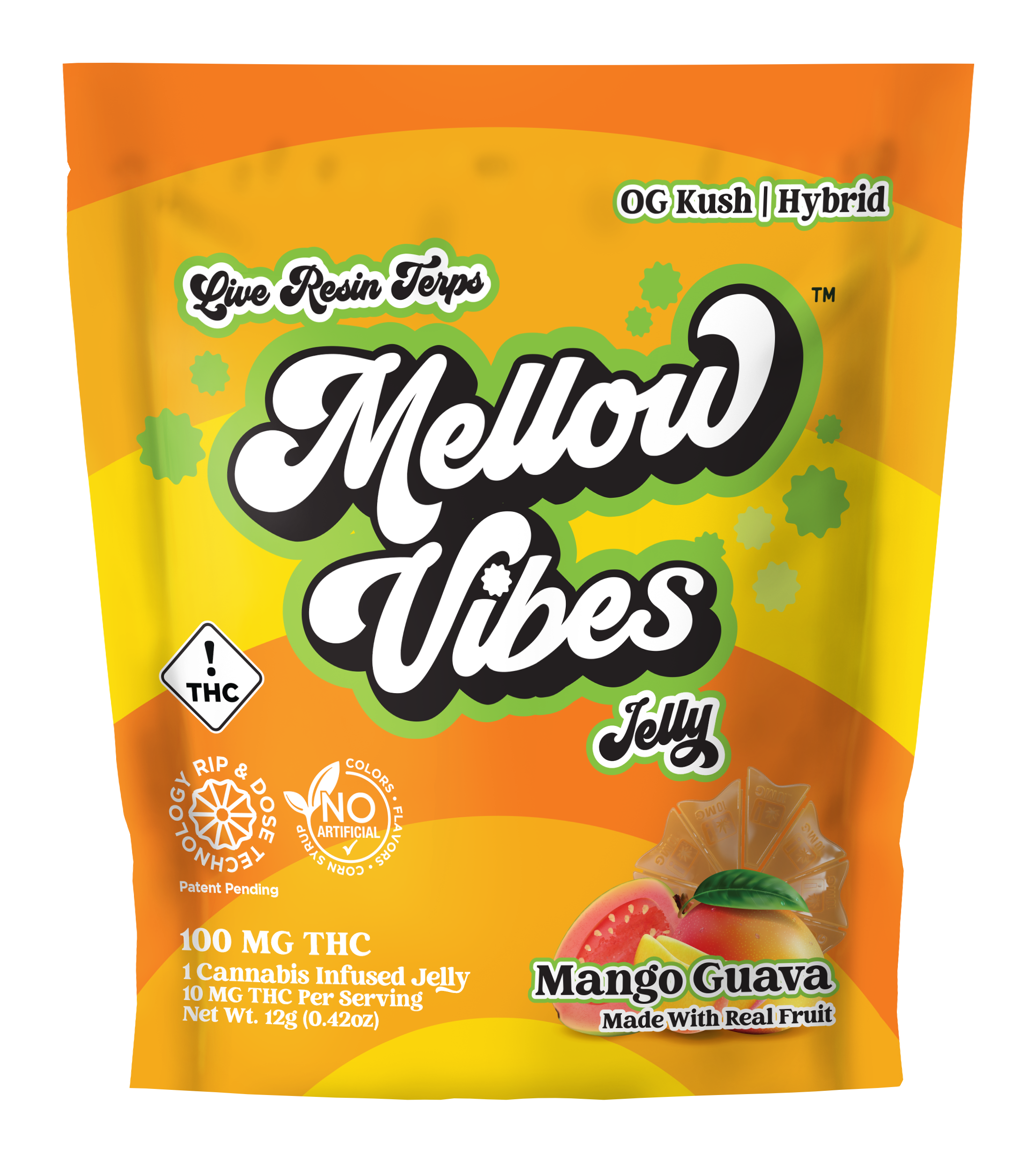 Photograph of product: Mellow Vibes | 100mg Jelly | Mango Guava