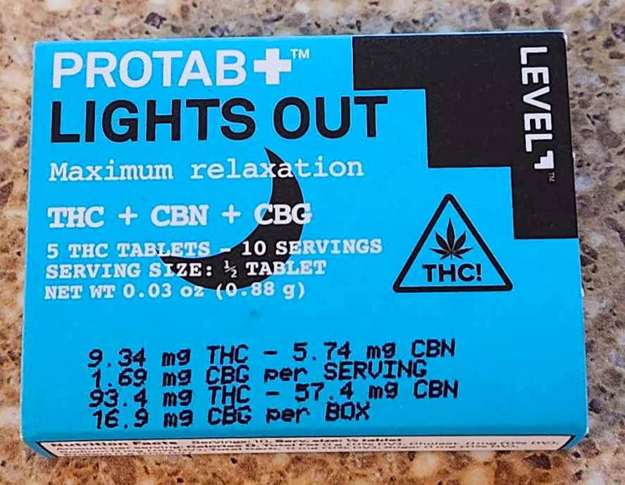 Photograph of product: Lights Out Protab+ | 10 Pack | 93.4mg | Level