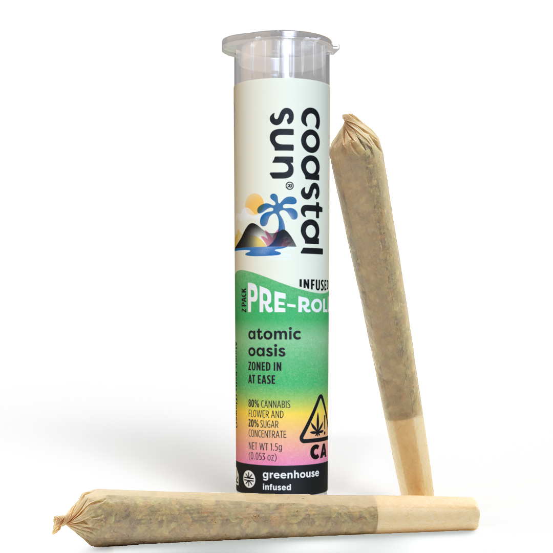 Photograph of product: Coastal Sun Atomic Oasis Infused Pre-Roll 2pk