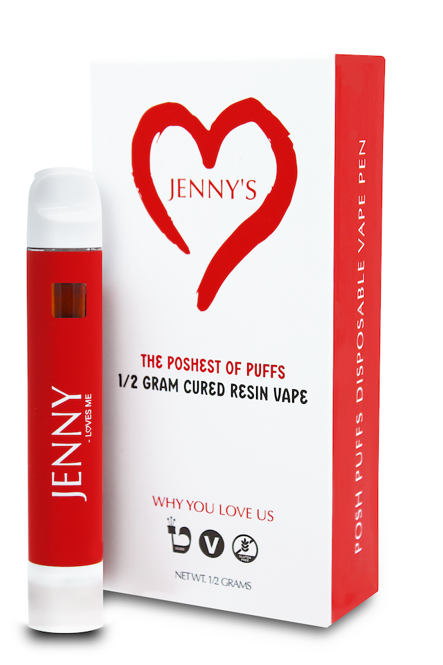 Photograph of product: Jenny's-Pine Tar Kush- -Pen-Oui'd-Cured Resin