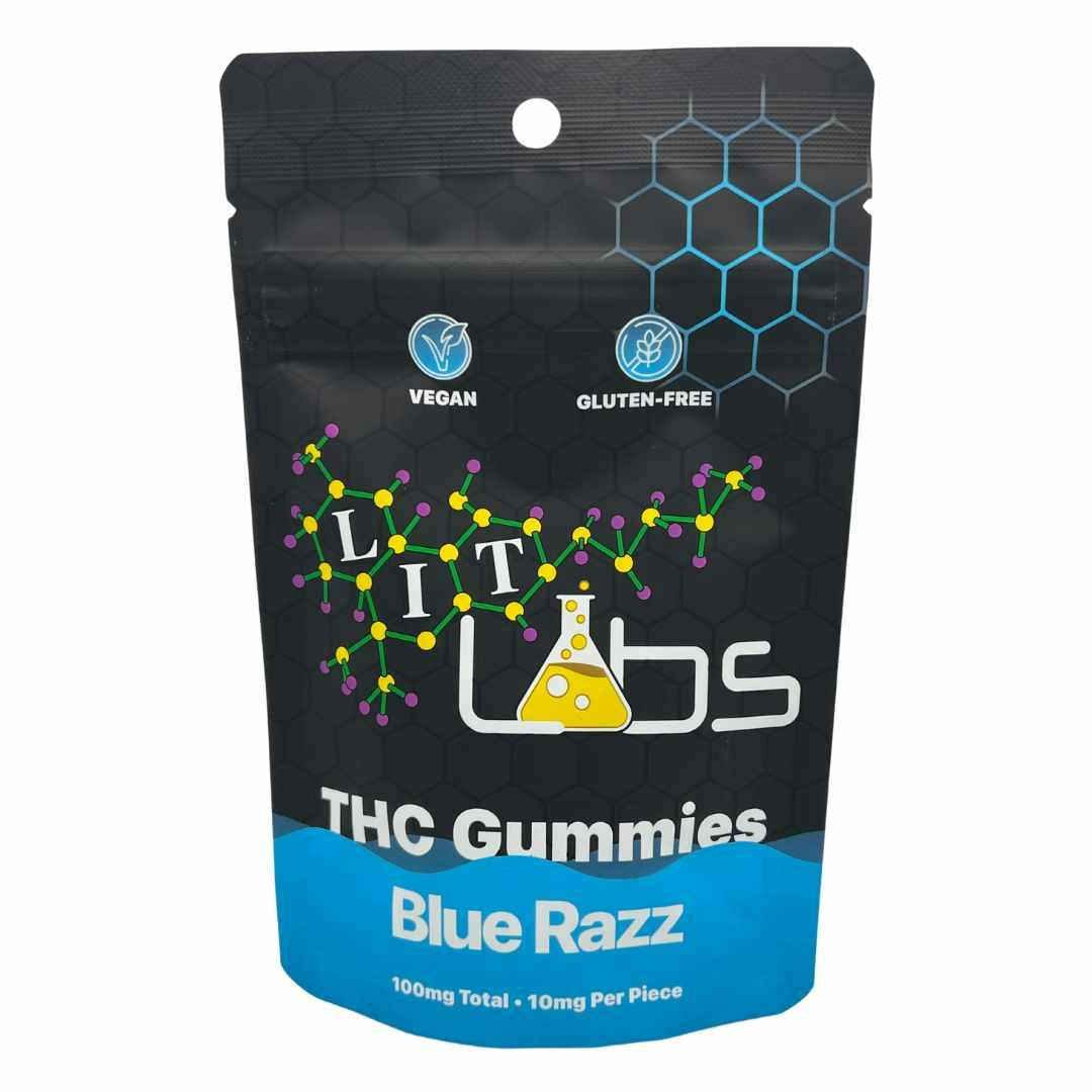 Photograph of product: Lit Labs - Blue Razz - Full Spectrum - Gummies - 100MG
