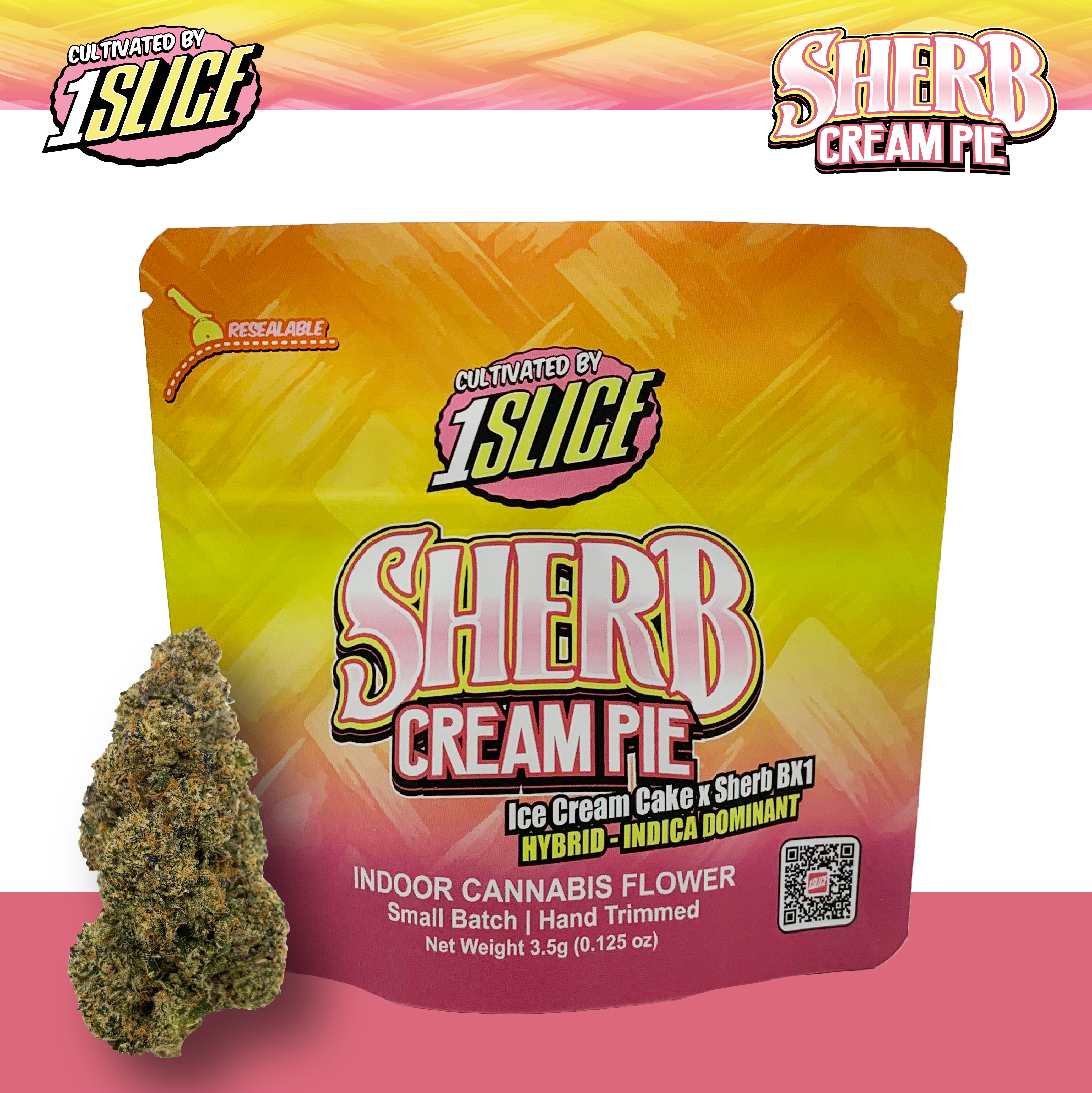Photograph of product: 1 Slice - Sherb Cream Pie - Flower - 3.5g