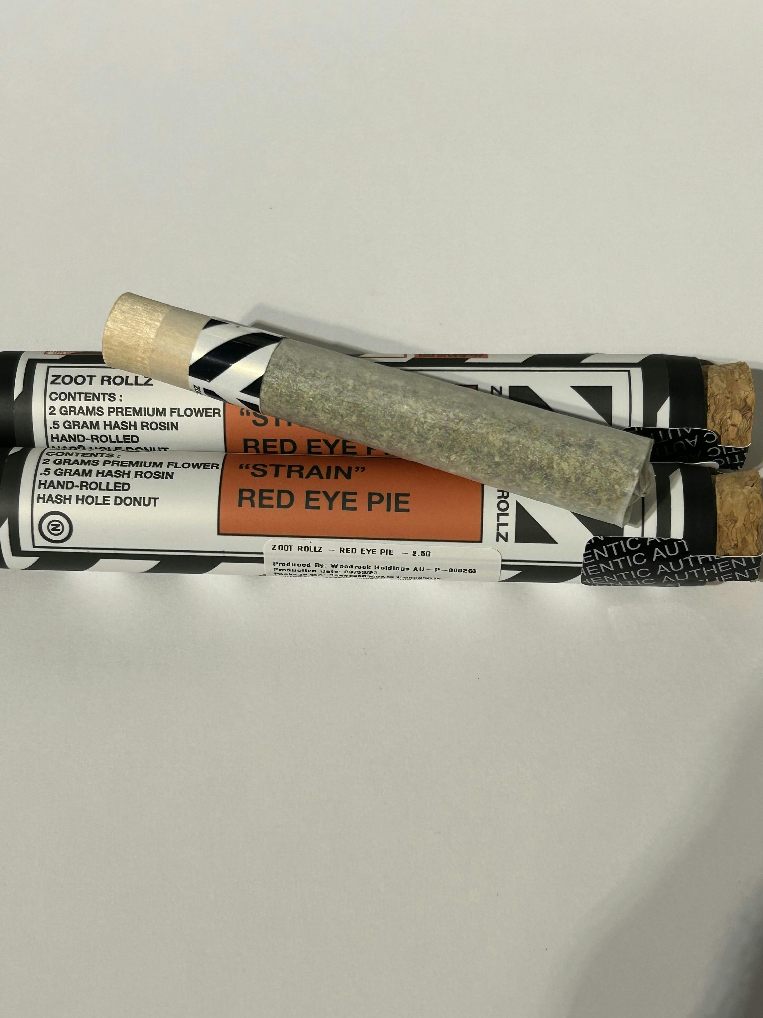 Photograph of product: ZOOT ROLLZ | RED EYE PIE | au chocolat INFUSED PREROLL | 2.5G