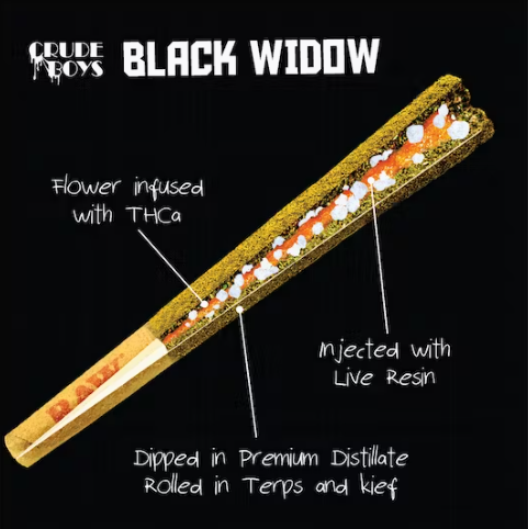 Photograph of product: CRUDE BOYS | ICC | Infused Preroll | Black Widows | Berrylicious | 1.3g