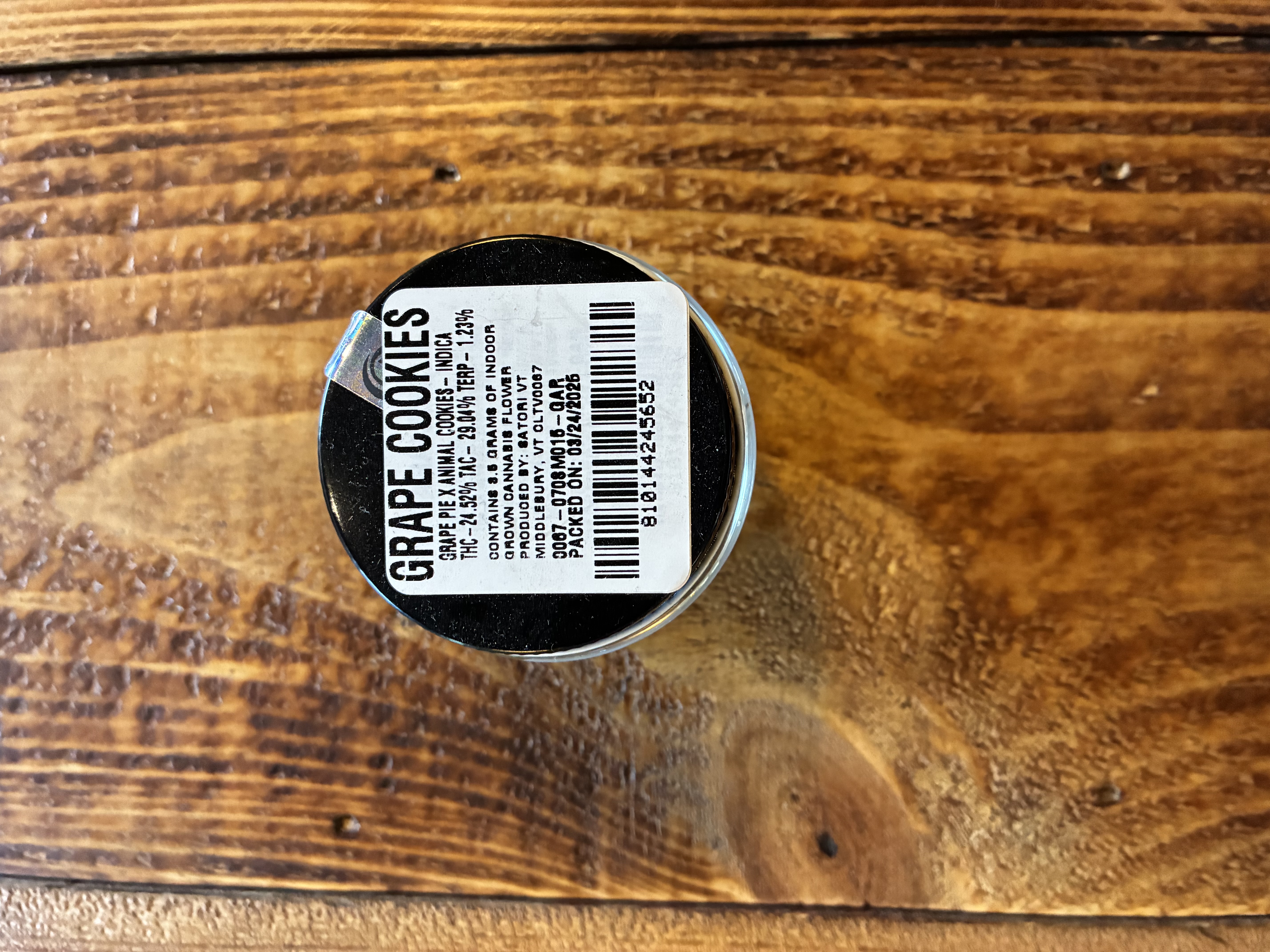 Photograph of product: Satori Grape Cookies 1/8th - 3.5g