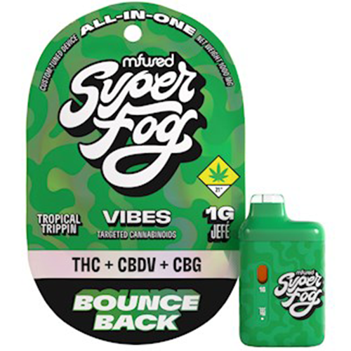 Photograph of product: Super Fog Bounce Back: Fruit Punch CBG:CBDV 4:1:1 - Disposable