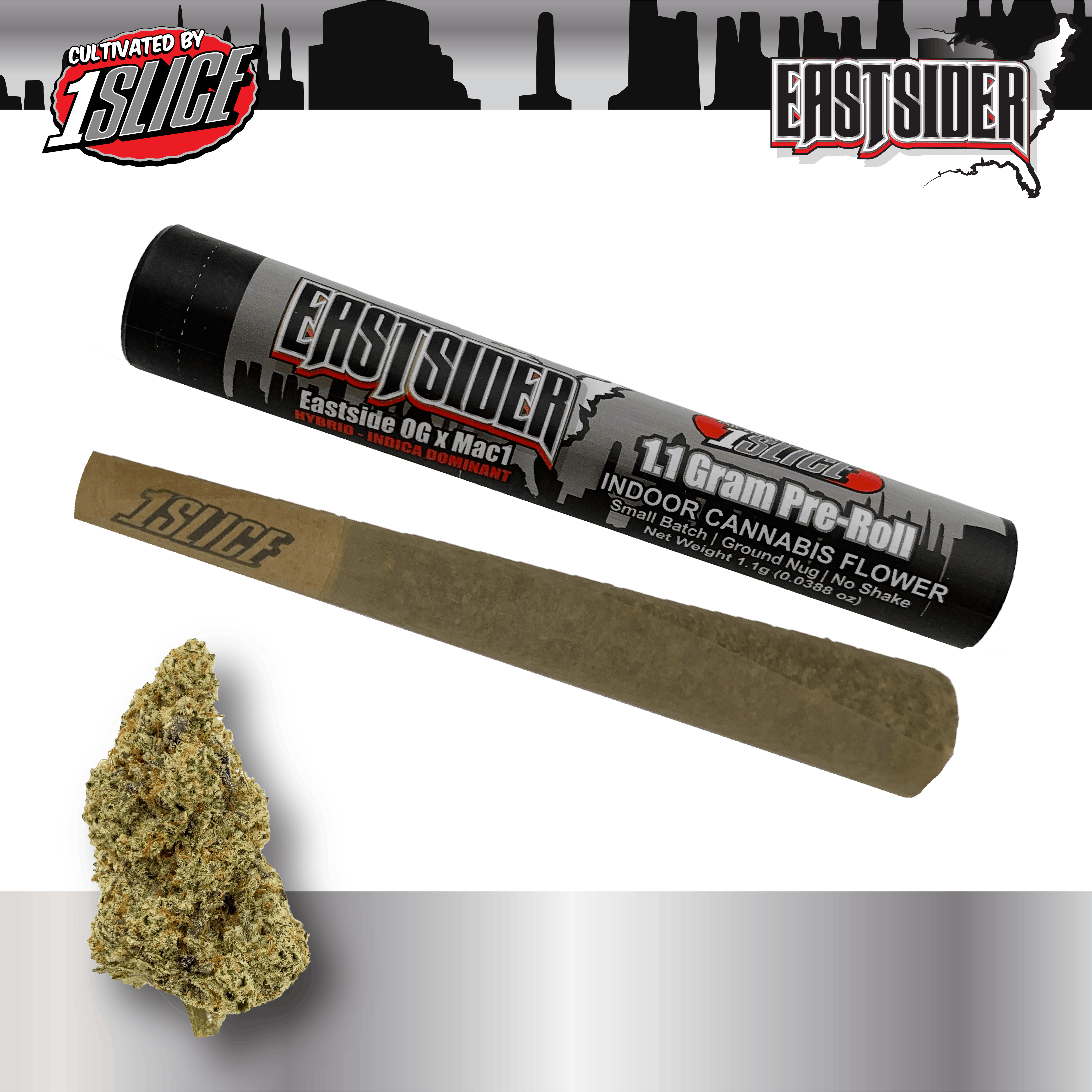 Photograph of product: 1SLICE Eastsider Preroll 1.1g
