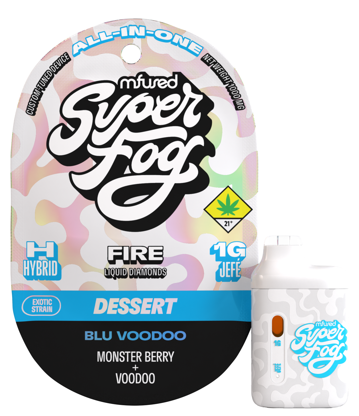 Photograph of product: Mfused VAPE Blu Voodoo Disposable 1g