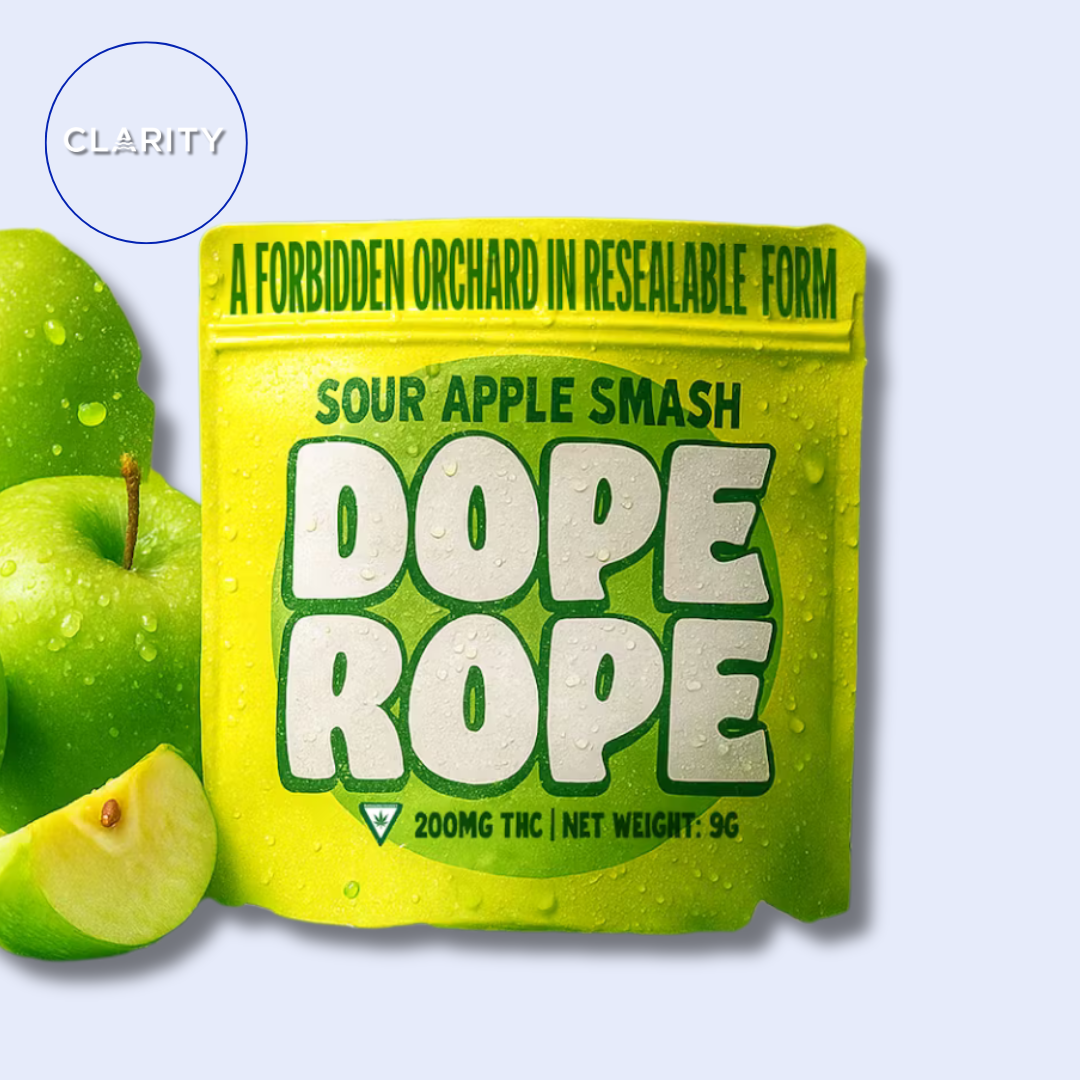 Photograph of product: Dope Rope | 200mg Rope Gummy | Sour Apple Smash