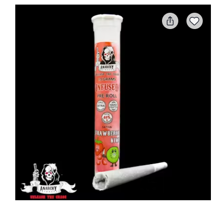 Photograph of product: Anarchy 1.3g Infused Pre Roll Strawberry Kiwi