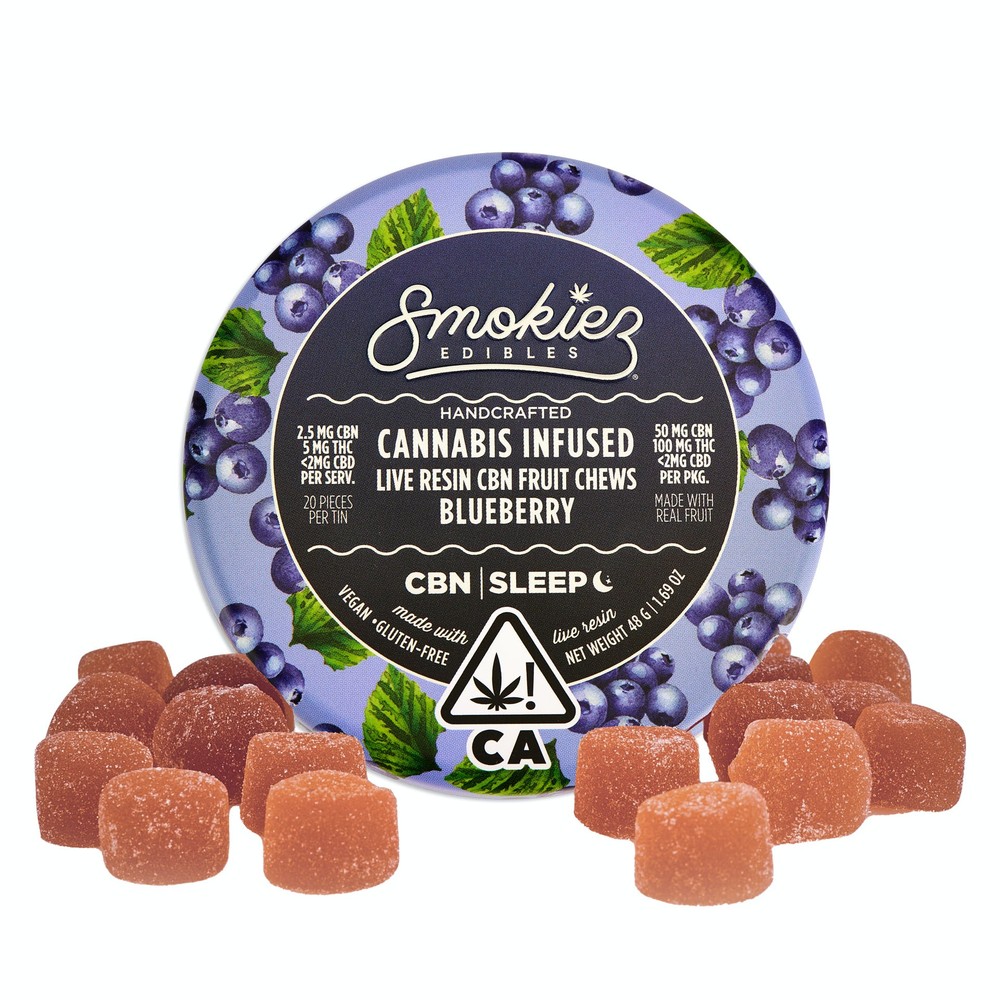 Photograph of product: SMOKIEZ FRUIT CHEWS - BLUEBERRY 2:1 TH-oui/CBN