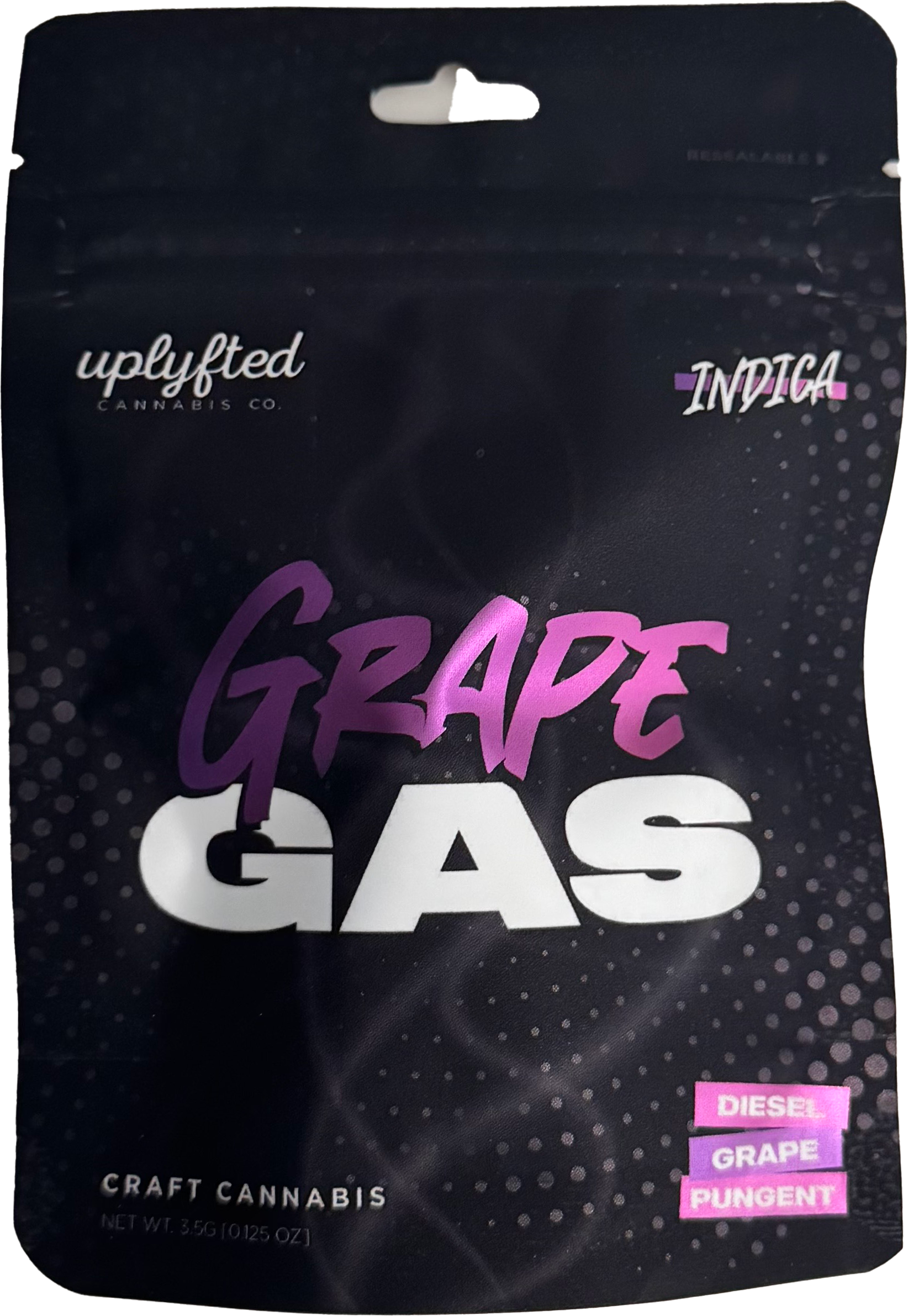 Photograph of product: UPLYFTED | GRAPE GAS | HYBRID | PRE-PACKAGED 1/8 | REC - 3.5g