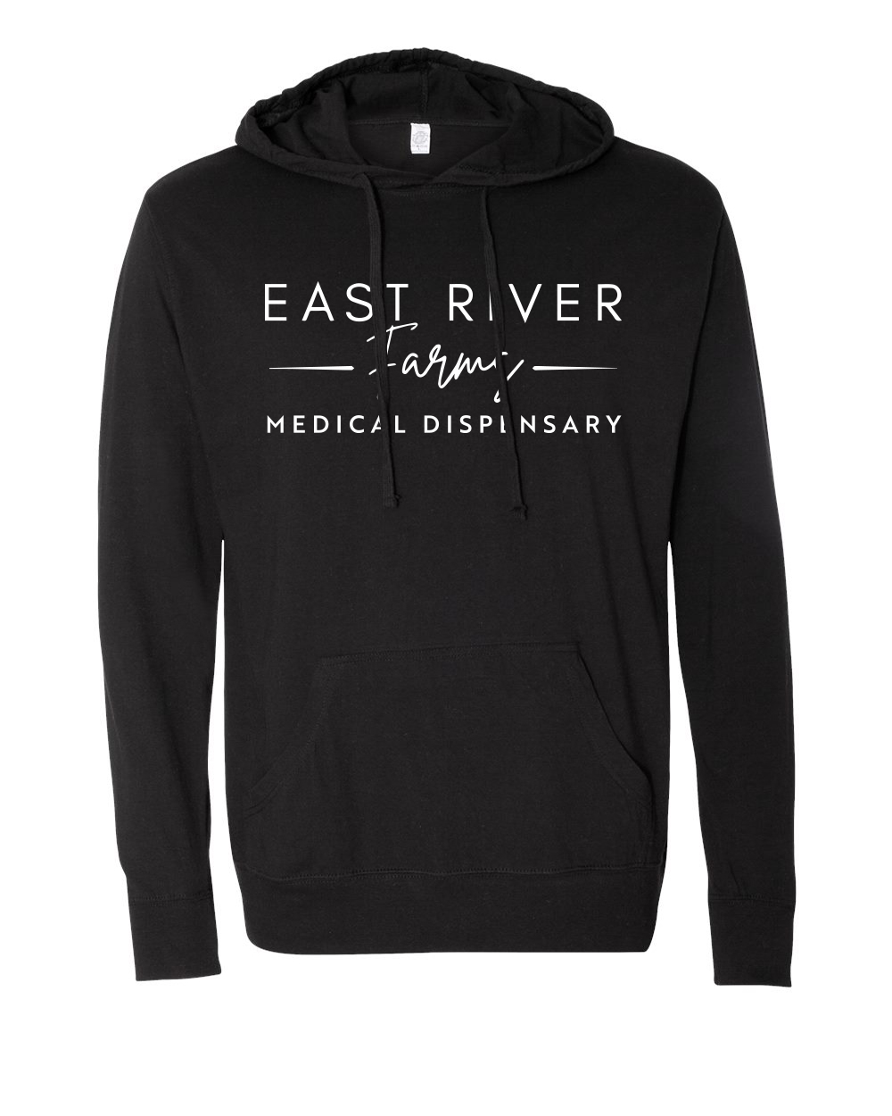 Photograph of product: ERF - Black Light Hoodie White Logo - XL