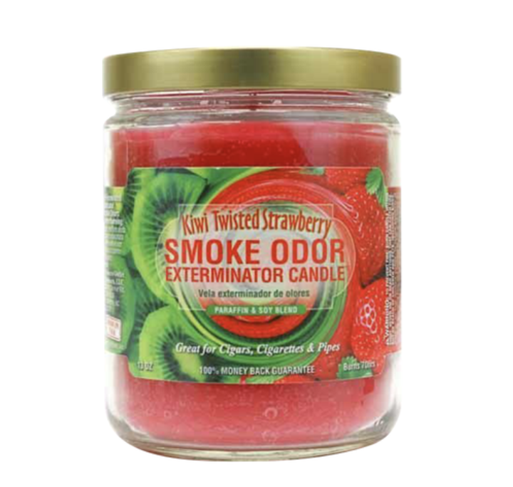 Photograph of product: Kiwi Twisted Strawberry Smoke Odor Exterminator Candle