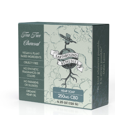 Photograph of product: Earthbound Remedies | Tea Tree Charcoal Soap | 250mg